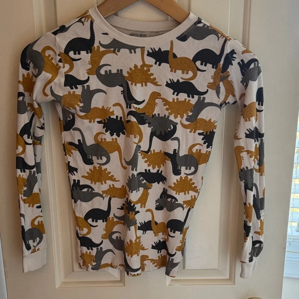 Petit Lem Dinosaur Print Kids Pajama Set